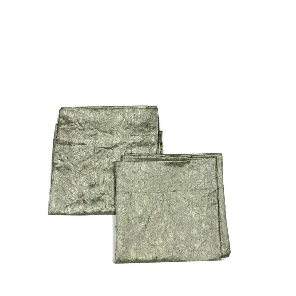 Rodeo Home Pair Luxury Faux Silk Panels Drapes Curtains 96 Sage Green Crinkle 2